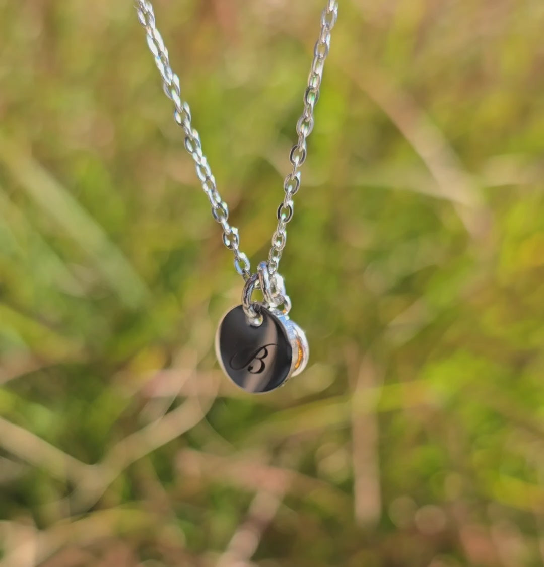 Personalized Engraved Family Initial Necklace - Evelyn