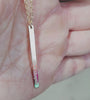 Personalized Gold Filled Initial Bar Necklace - Engraved Name Bar Jewelry - Kennedy