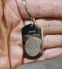 Engraved Actual Fingerprint Dog Tag Keychain - Kai