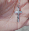 Engraved Actual Fingerprint Cross Necklace - Penelope