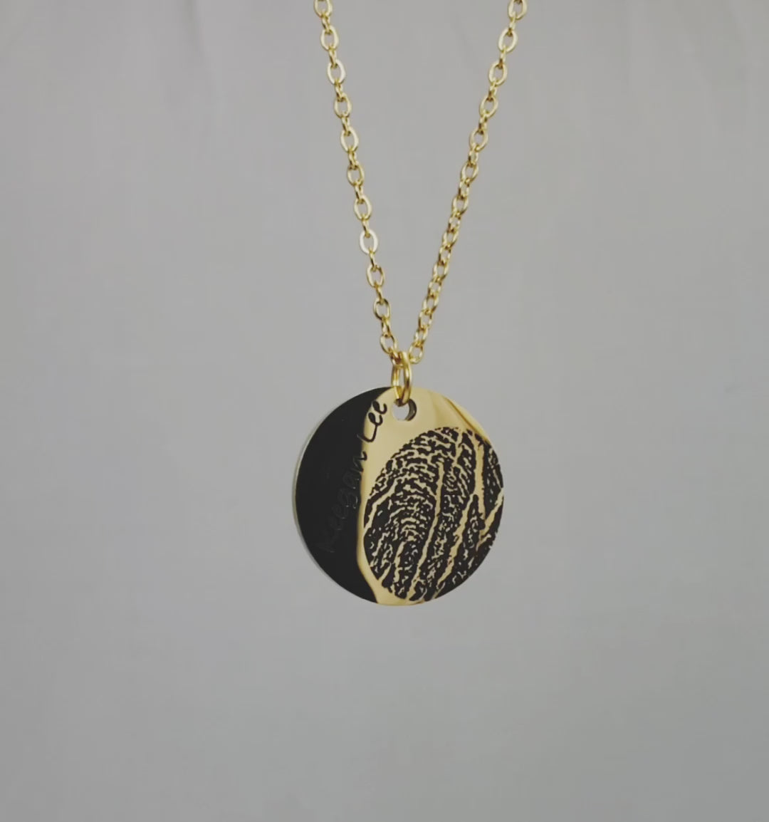 Laser Engraved Fingerprint Stainless Steel Necklace - Violet