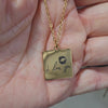 Engraved Actual Handwriting Square Stainless Steel Necklace - Mia